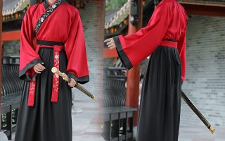 汉服红黑色穿搭男生，汉服红黑色穿搭男生图片
